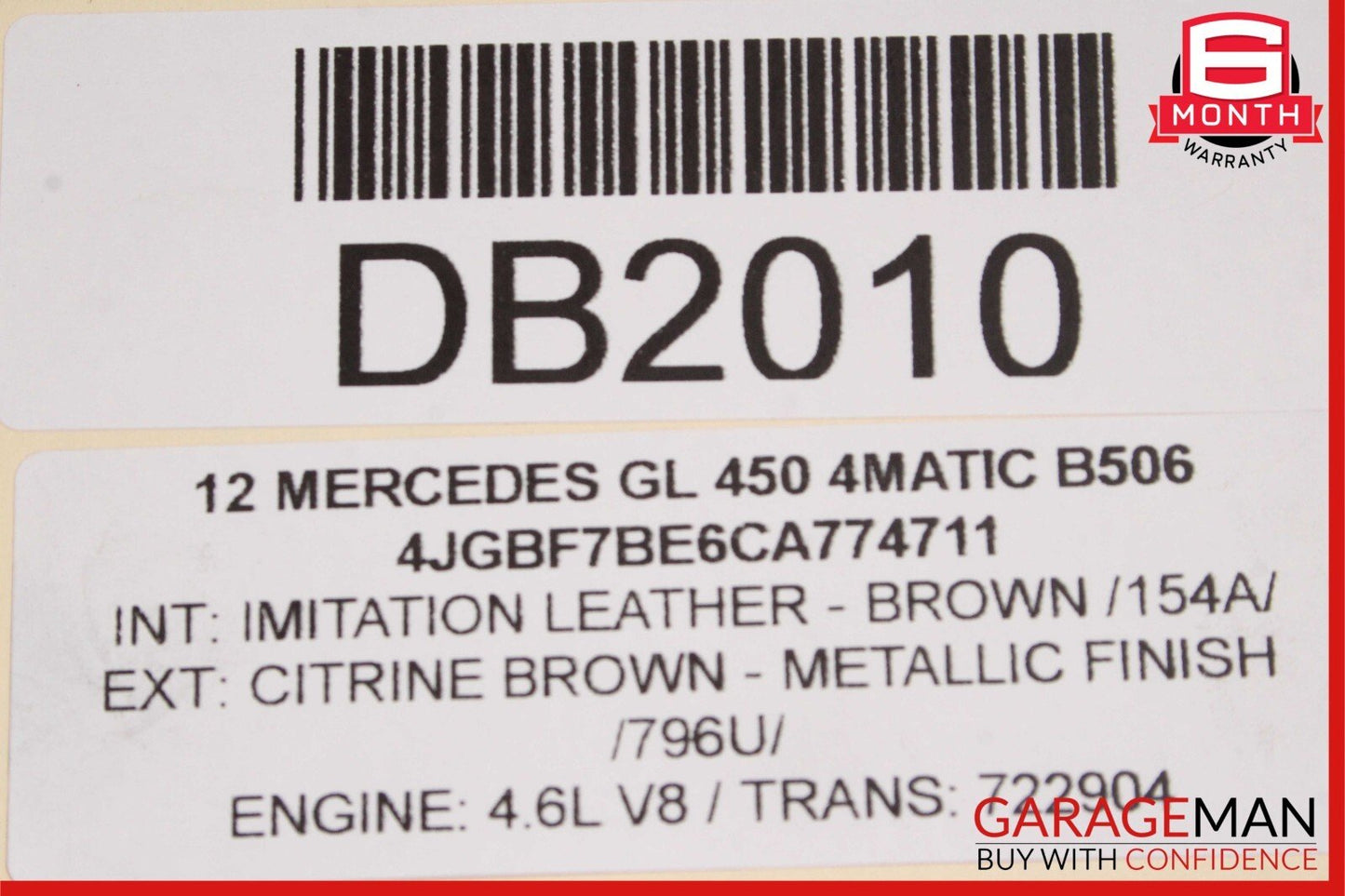 07-12 Mercedes X164 GL450 GL550 Front Left Side Wing Fender Panel Brown OEM