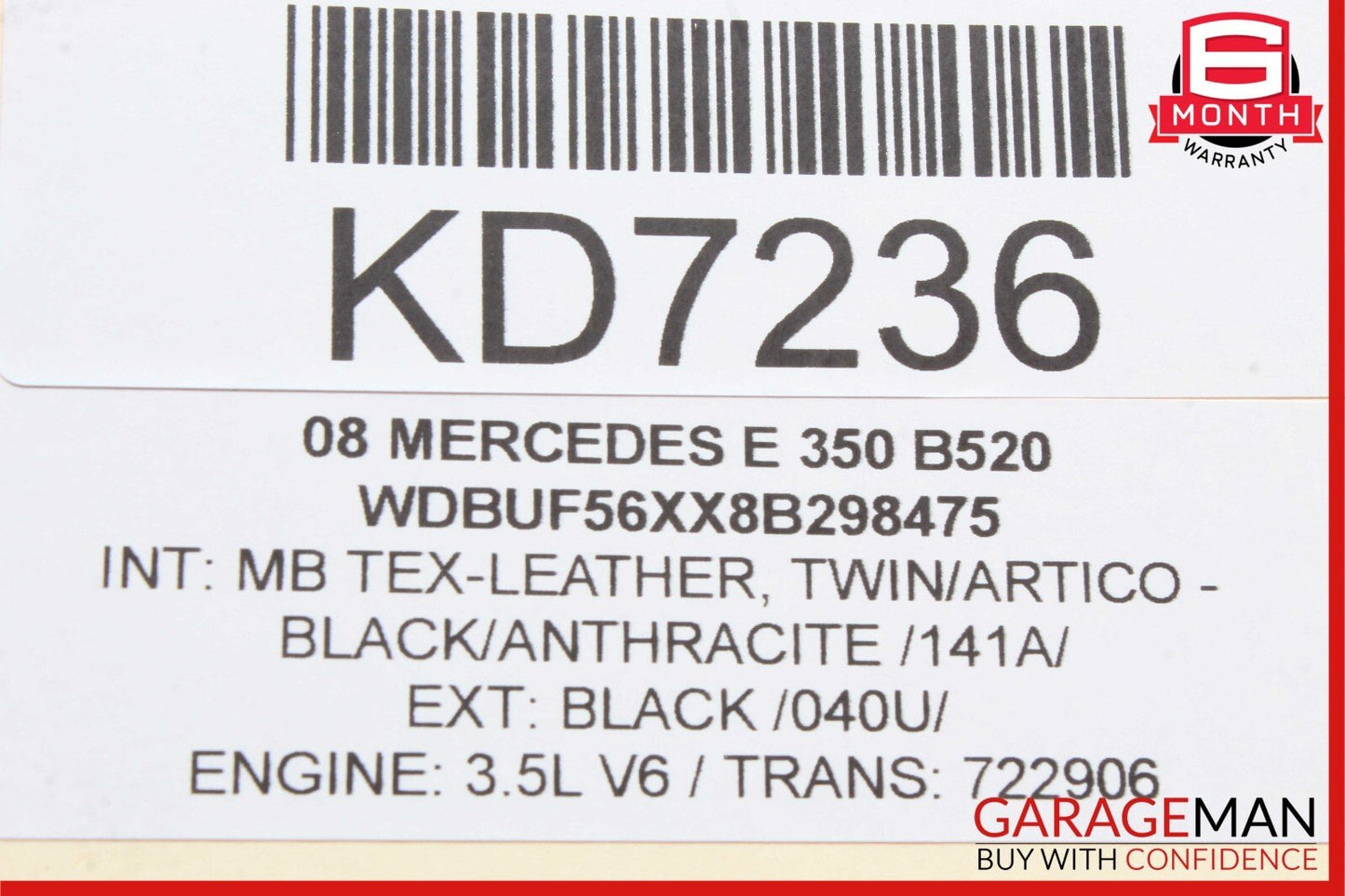 03-09 Mercedes W211 E350 E550 Rear Left Side Window Regulator Motor