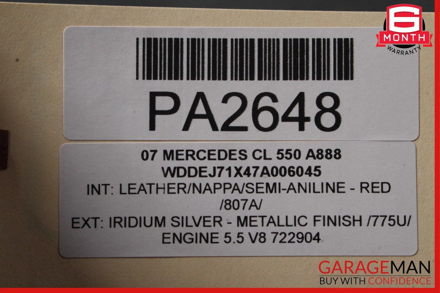 07-14 Mercedes W216 CL550 Front Left Driver Exterior Door Shell Panel Silver OEM