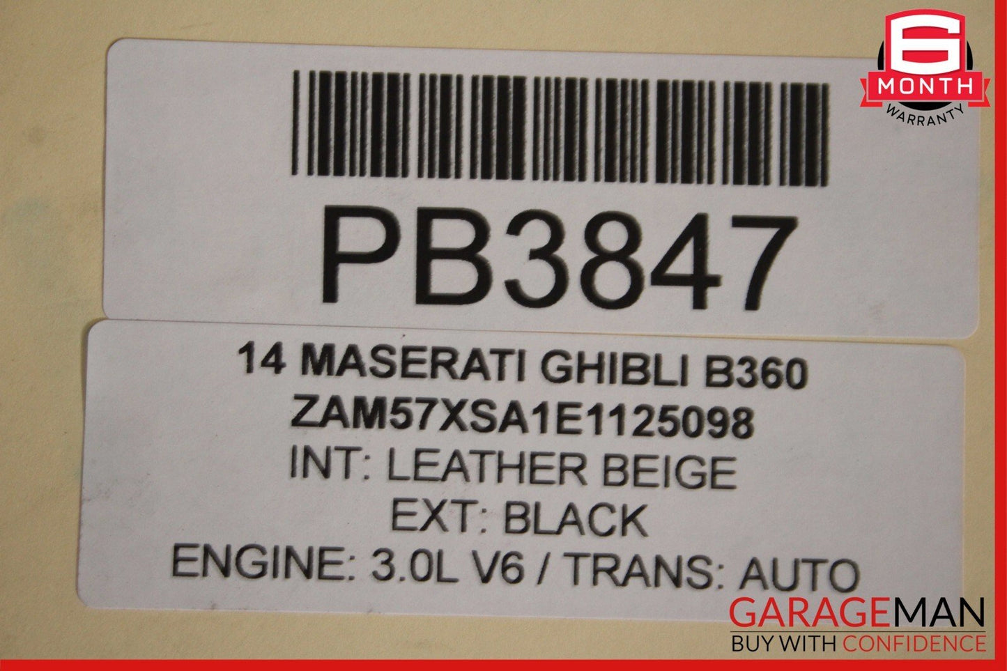 14-17 Maserati Ghibli Rear Lower Bumper Reinforcement Impact Crash Rebar Bar