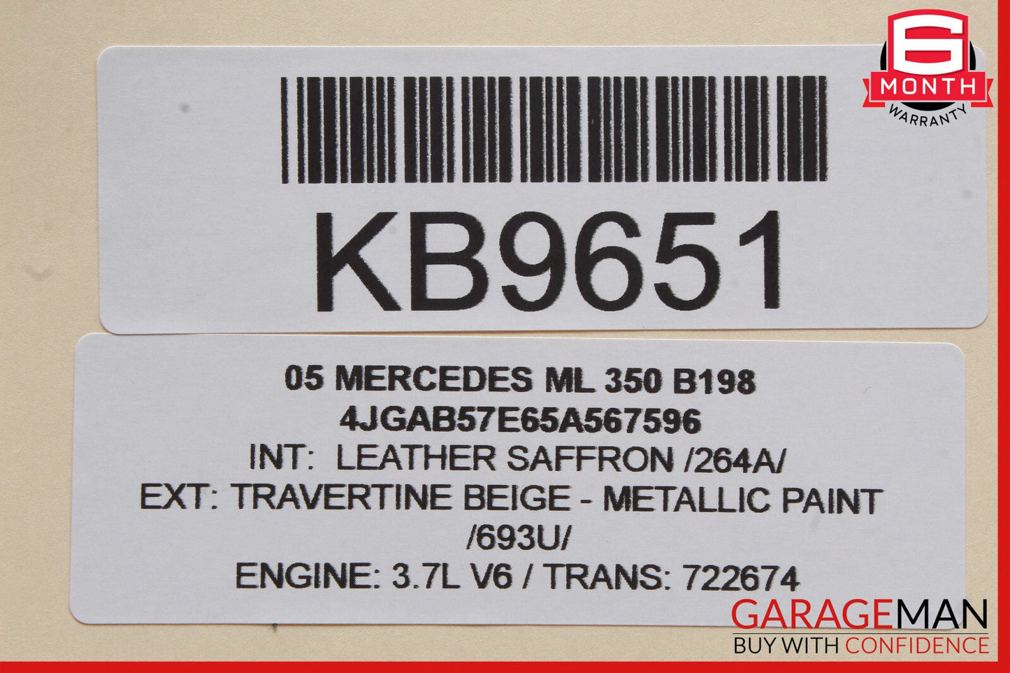 98-05 Mercedes W163 ML350 ML320 Bumper Fog Light Lamp Right Passenger Side OEM