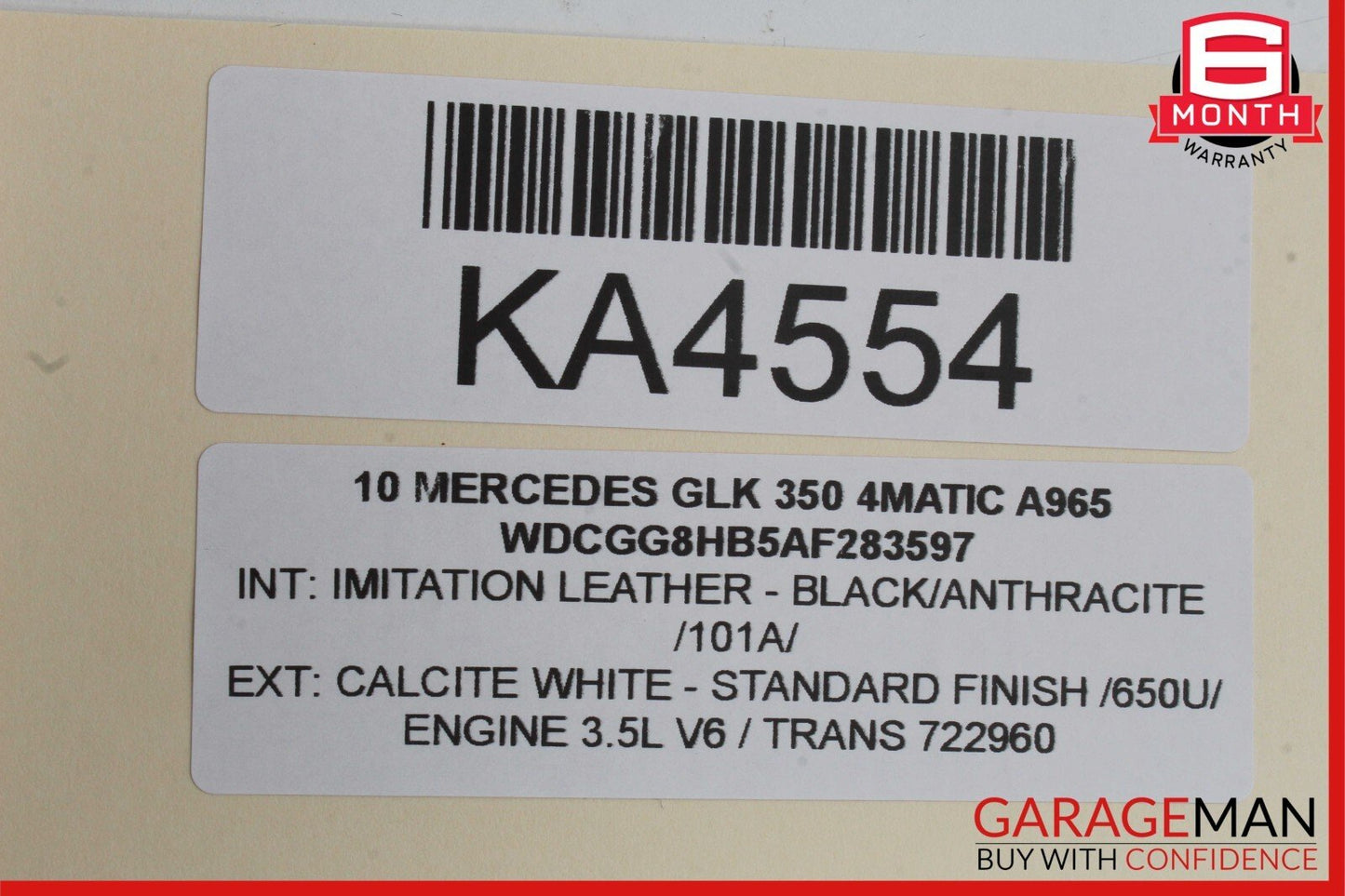 08-14 Mercedes X204 GLK350 Rear Left Side Exterior Door Handle White OEM