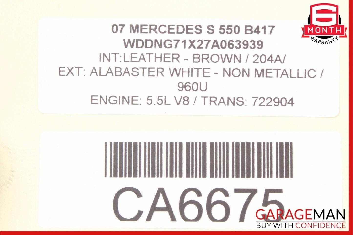 07-14 Mercedes W221 S550 Rear Left / Right Air Suspension Shock Strut Airmatic