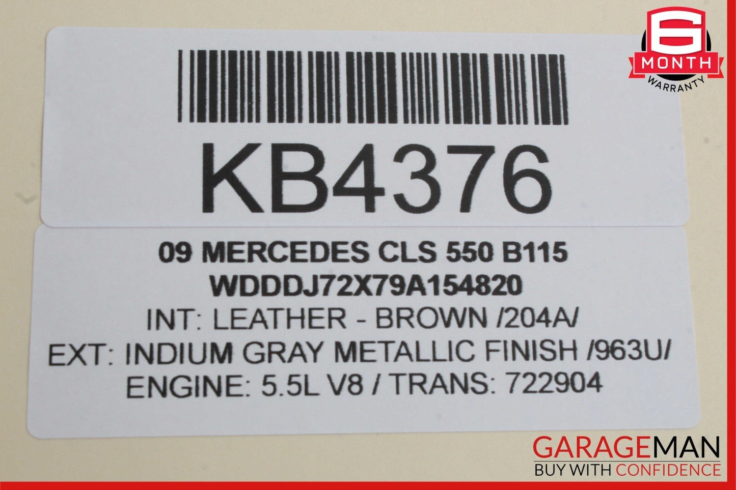 06-11 Mercedes W219 CLS550 Rear Right Door Lock Latch Actuator Keyless Go OEM