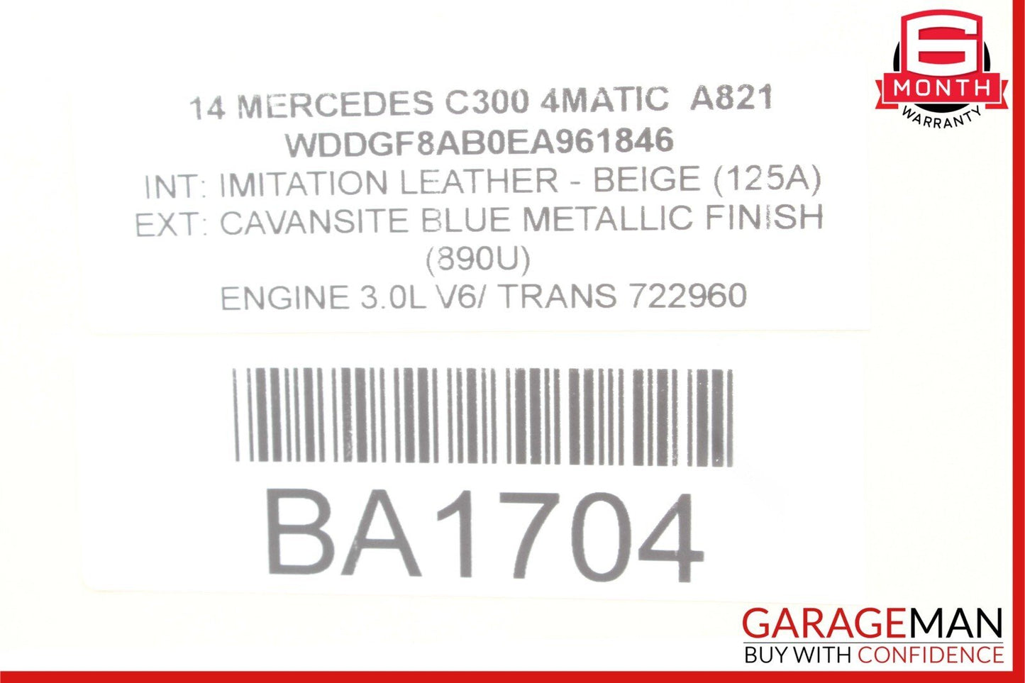 12-14 Mercedes W204 C300 C250 Sedan Right Passenger Exterior Door Handle Blue