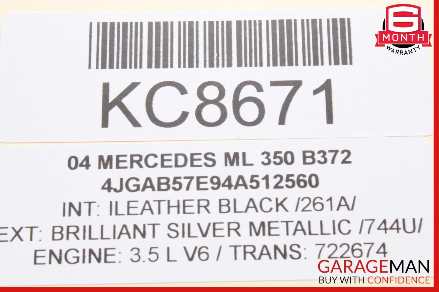 98-05 Mercedes W163 ML320 ML350 Rear Left Side Door Window Regulator Motor Unit