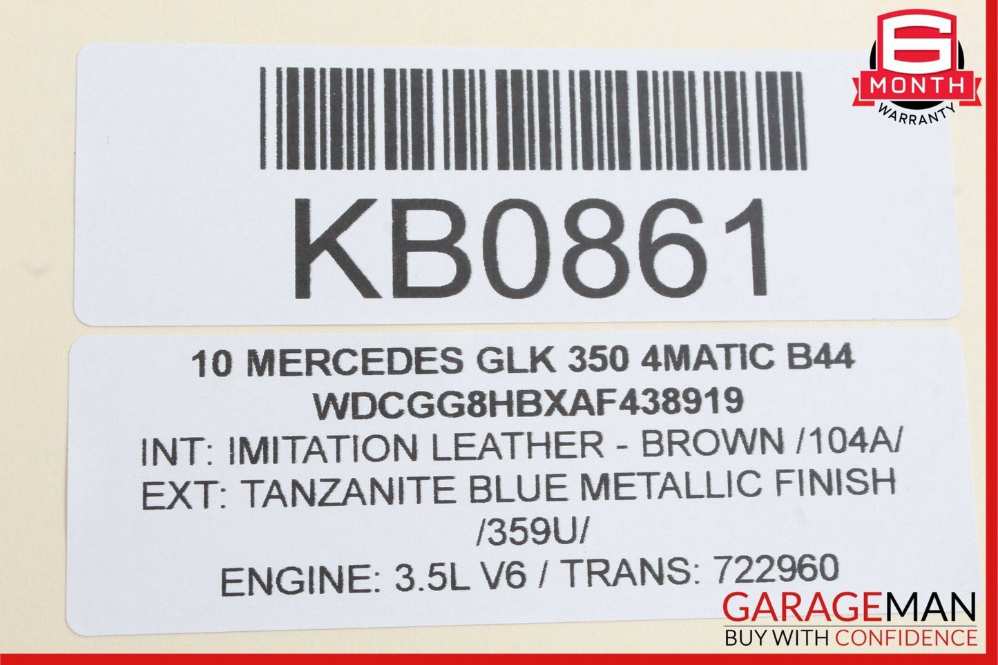 10-15 Mercedes X204 GLK350 4Matic Rear Left or Right Side Axle CV Half Shaft OEM