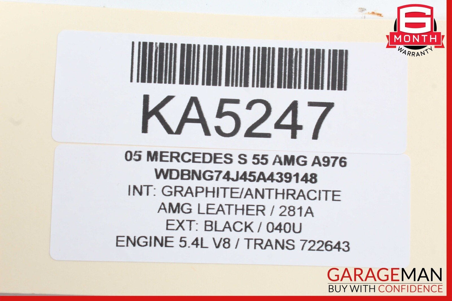 03-06 Mercedes W220 S55 AMG Front Right Side Seat Belt Seatbelt Retractor OEM