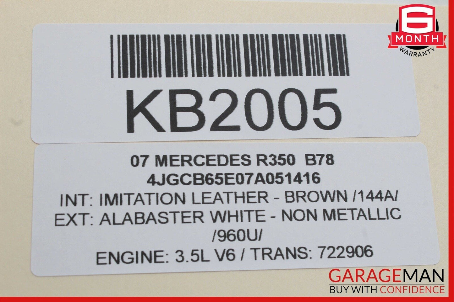 07-13 Mercedes W251 R350 R550 R320 Front Overhead Dome Light Lamp Beige OEM