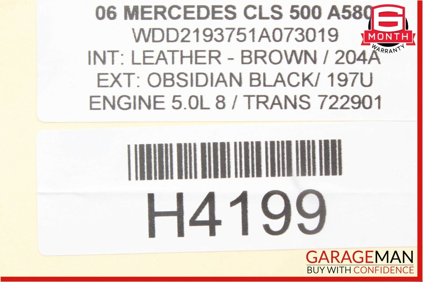 06-11 Mercedes W219 CLS500 Rear Left Side Exterior Door Handle Obsidian Black