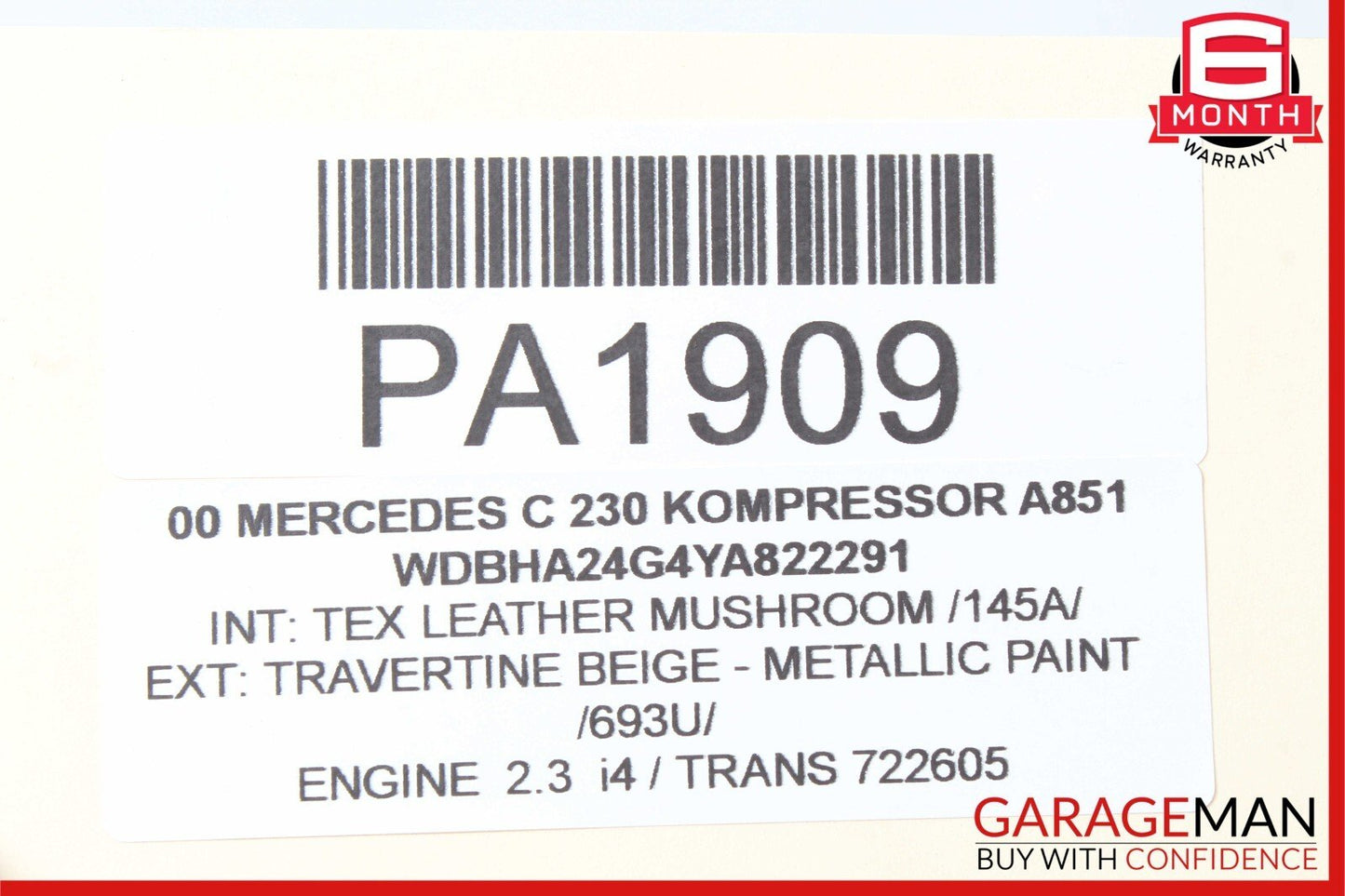 98-00 Mercedes W202 C230 Rear Left Driver Side Window Switch Control Button OEM