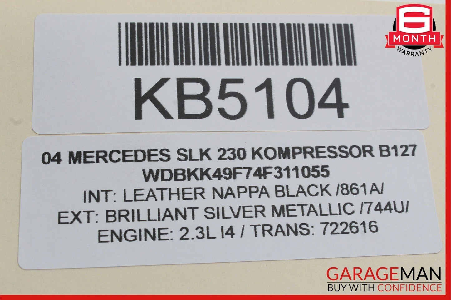 99-04 Mercedes R170 SLK230 Front Right Side Seat Belt Seatbelt Retractor Black