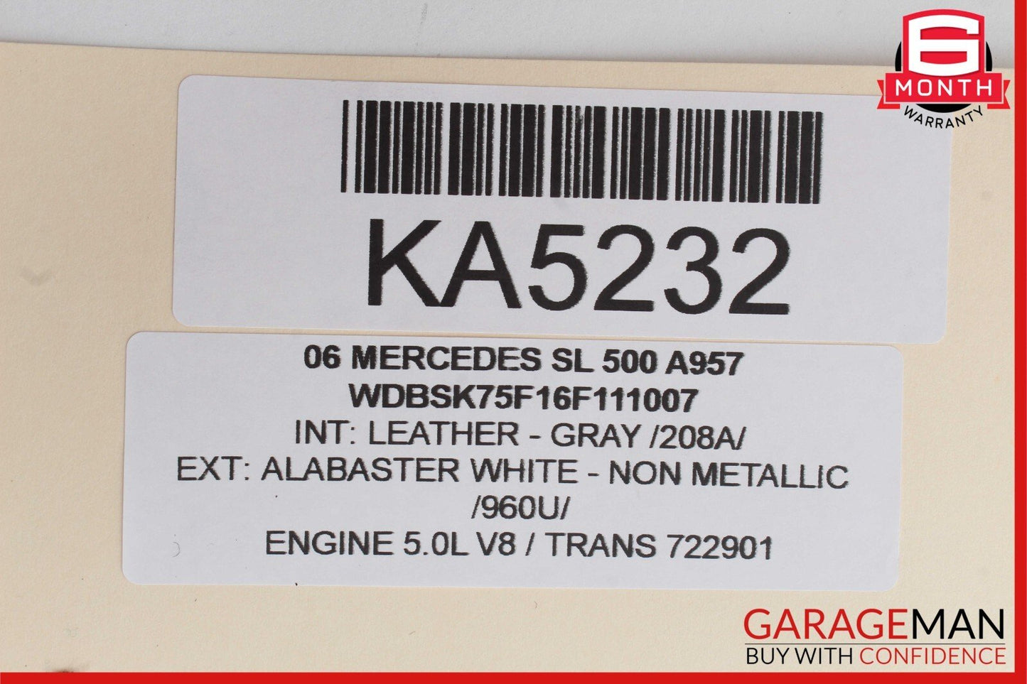 03-08 Mercedes R230 SL500 SL55 AMG Front Right Side Under Control Module Unit