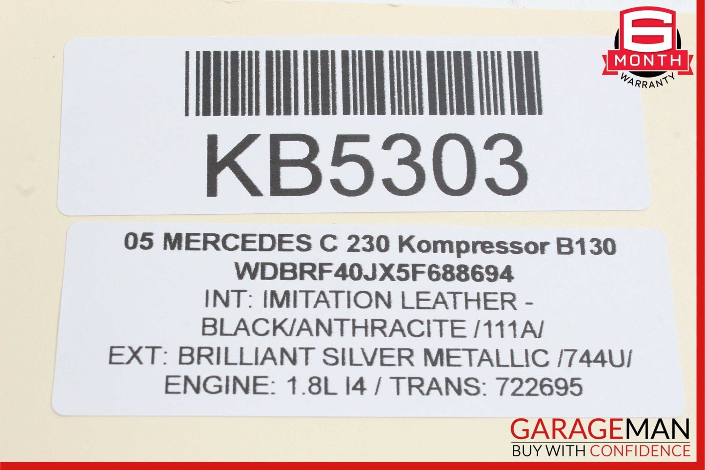 05-08 Mercedes W203 C230 SLK280 C280 Sport 3 Spoke Steering Wheel Leather Black