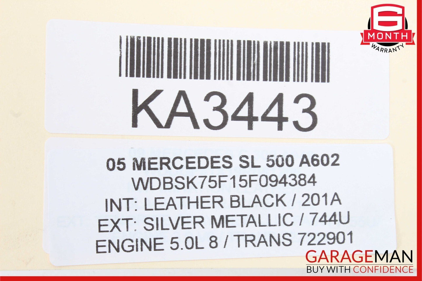 03-06 Mercedes R230 SL500 Front Right Seat Belt Seatbelt Retractor Beige
