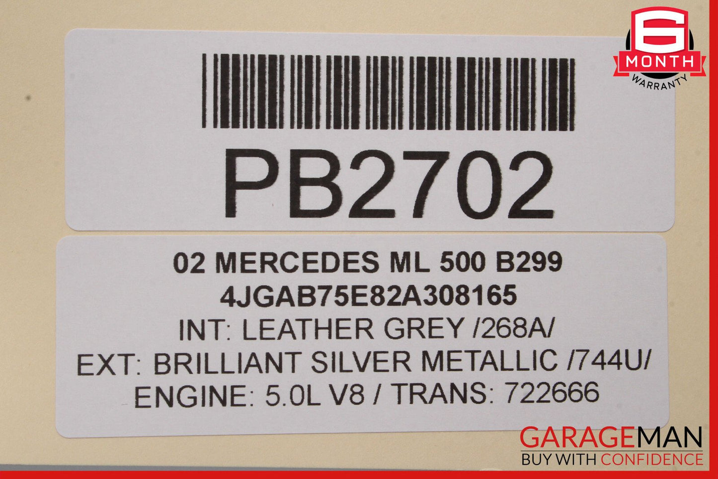 00-05 Mercedes W163 ML500 ML350 Front Left or Right Top Upper Seat Cushion OEM