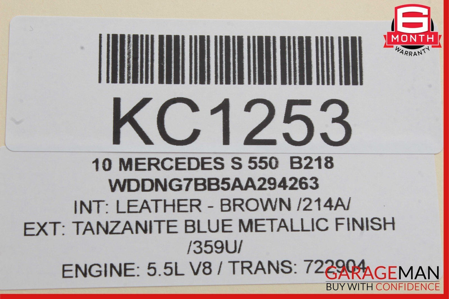 10-13 Mercedes W221 S550 S600 Front Right Side Mirror Door Rear View Blue