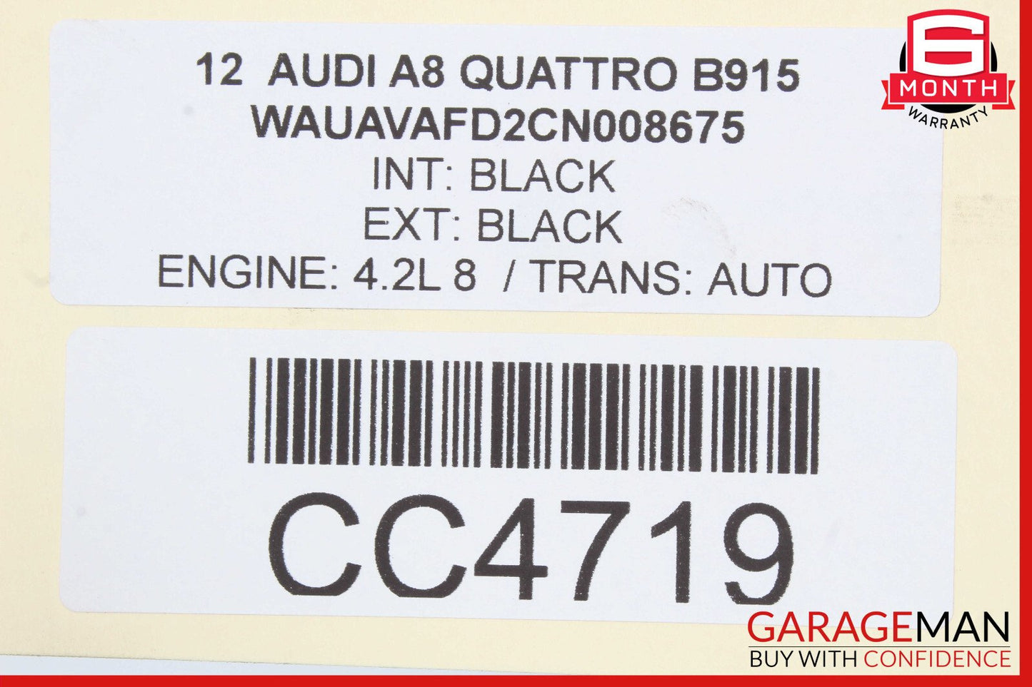 11-12 Audi A8 4.2L Rear Differential Diff Axle Carrier OEM