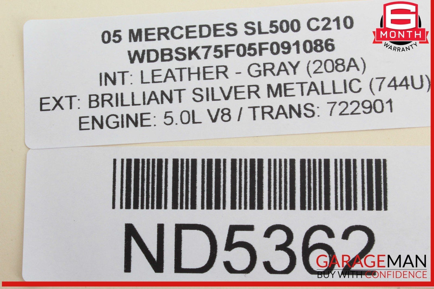 03-12 Mercedes R230 SL500 SL550 Convertible Top Right Side Load Assist Cylinder