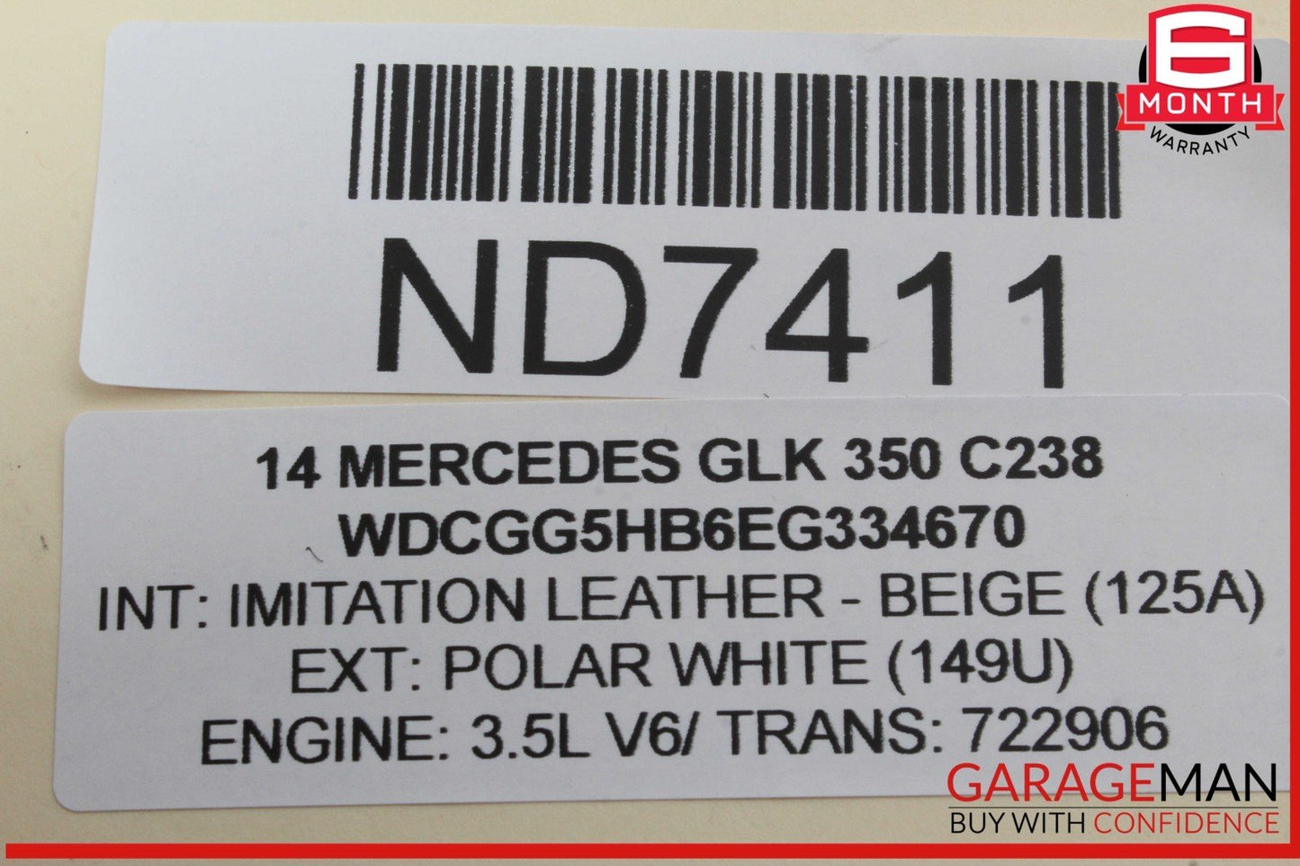 08-15 Mercedes X204 GLK350 Panoramic Sunroof Sun Roof Motor Unit 2049005310 OEM