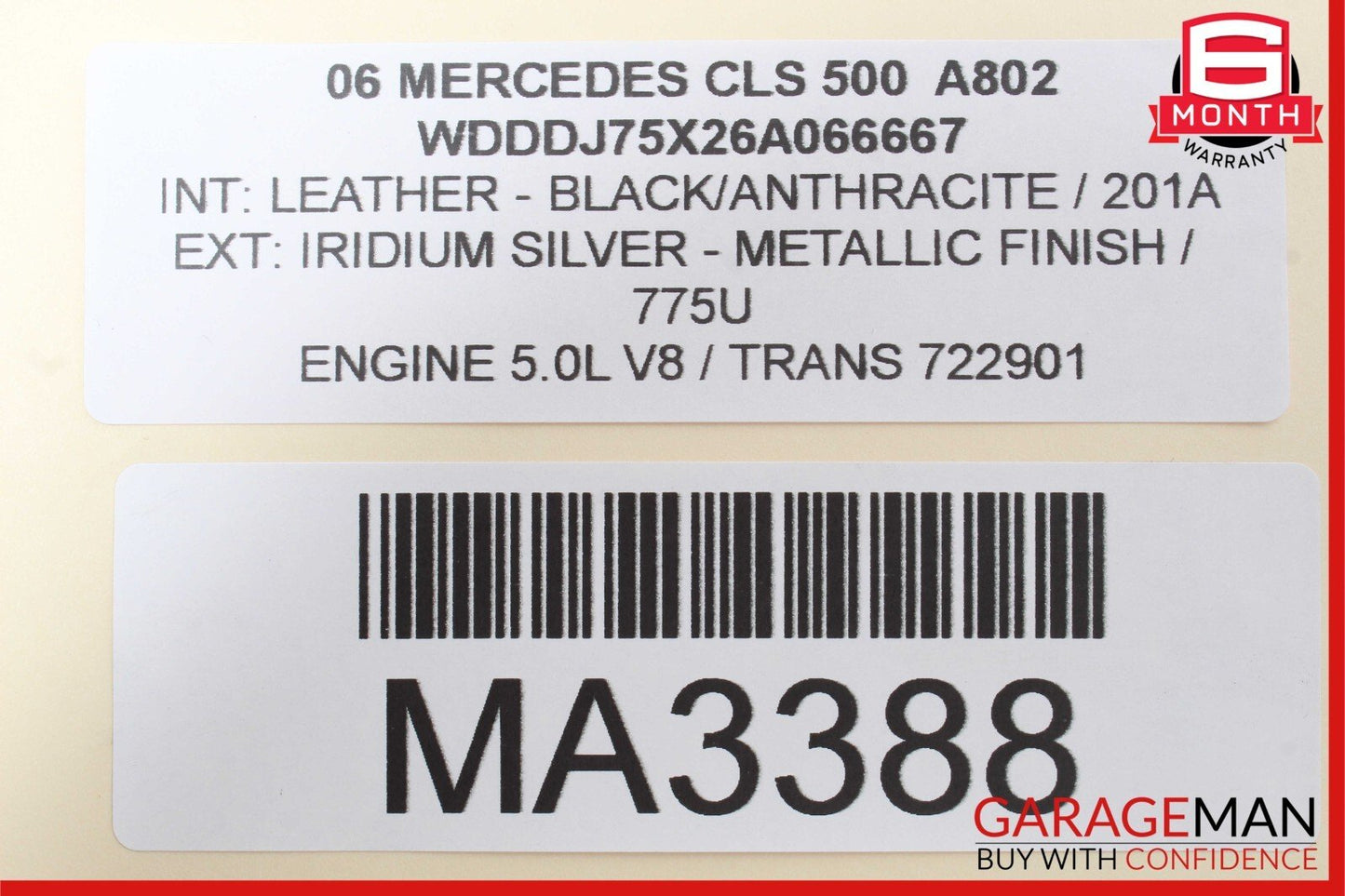 06-11 Mercedes W219 CLS500 CLS63 AMG Interior Rear View Mirror Grey OEM
