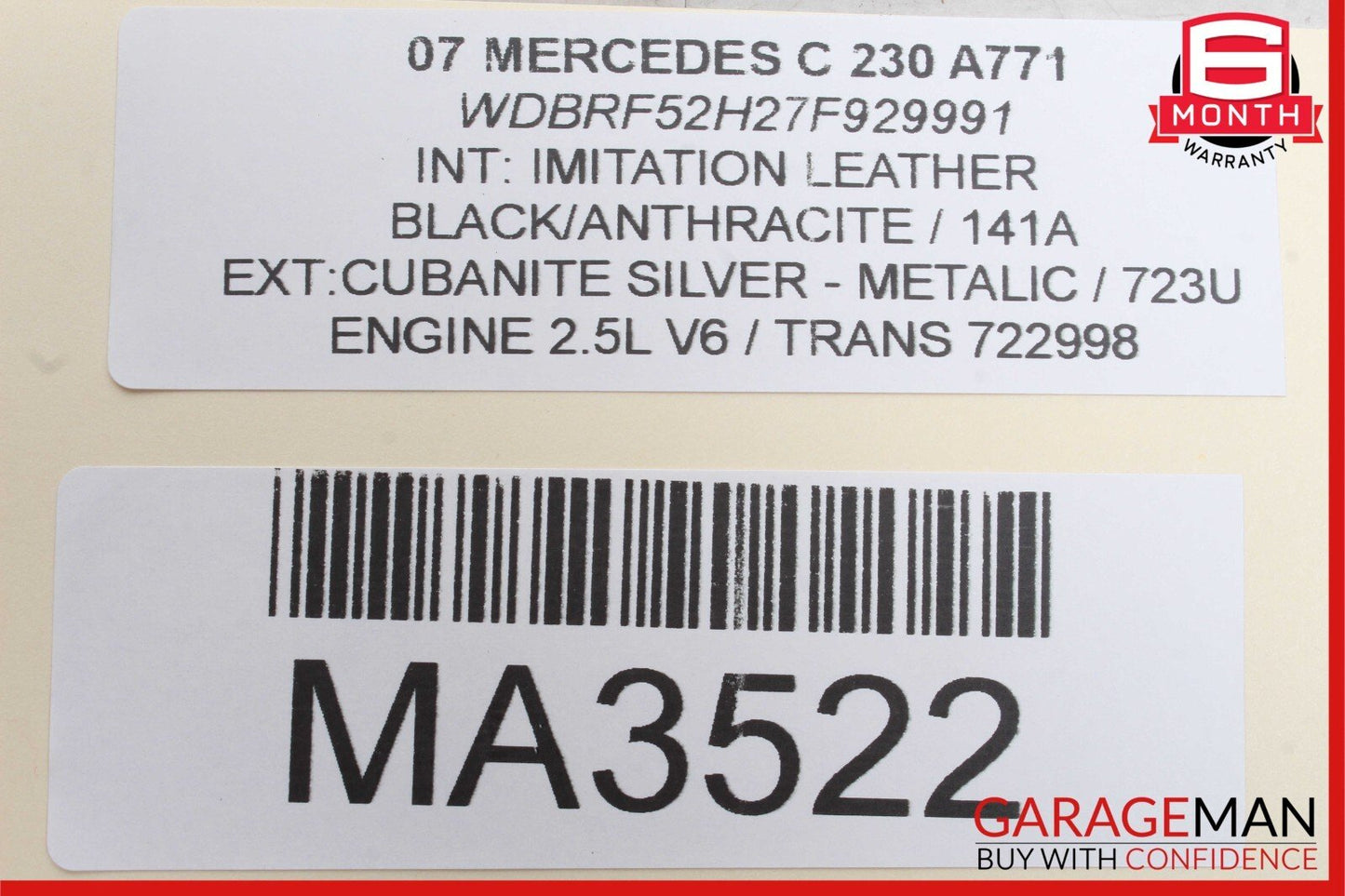 01-07 Mercedes W203 C230 Front Left Side Lower Control Arm 203 10 OEM