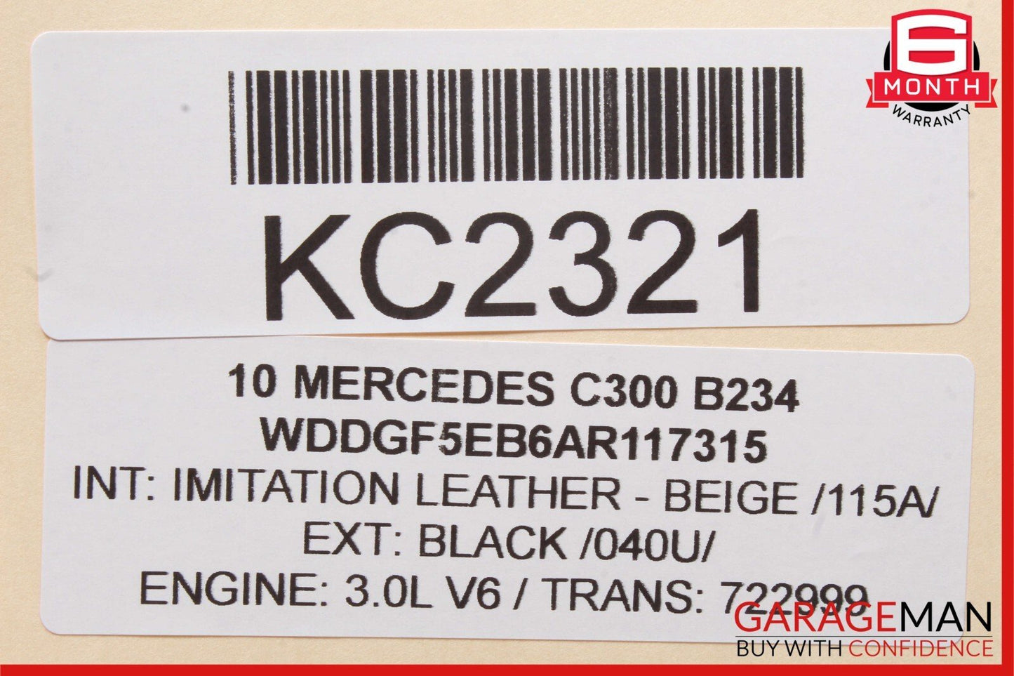 10-11 Mercedes W204 C300 Front Left Side Mirror Rear View Door Black OEM