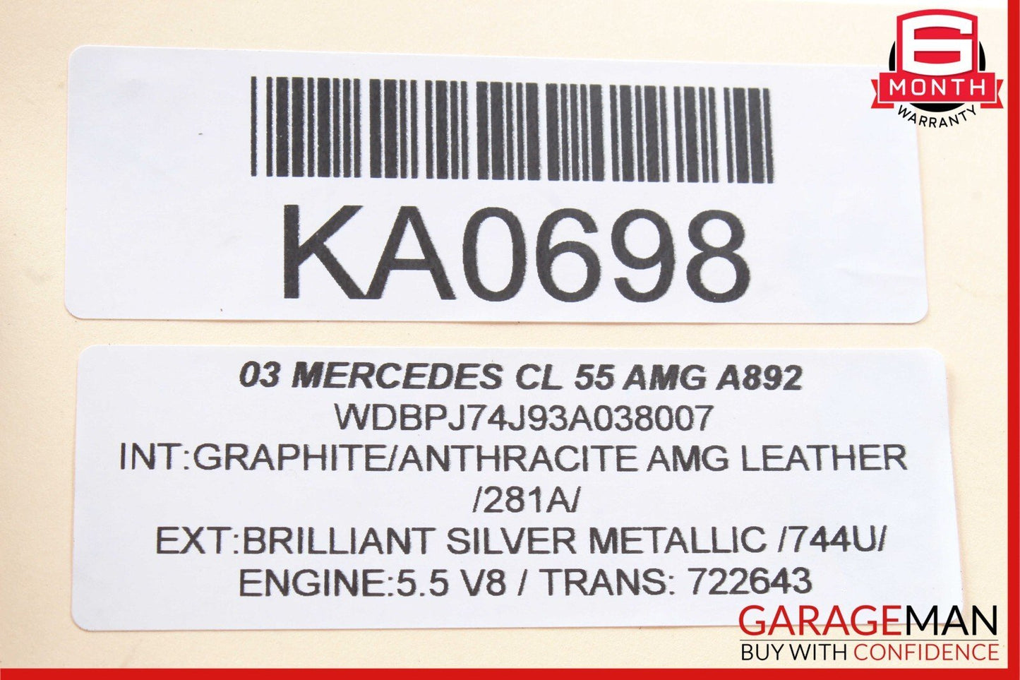 00-06 Mercedes W215 CL55 CL600 Door & Tweeter Speaker Right Passenger Side OEM