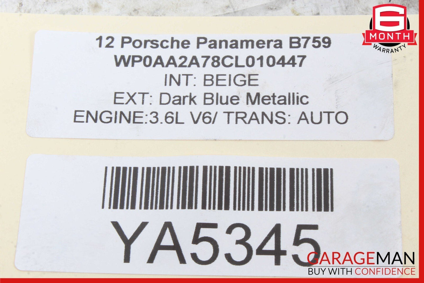 11-16 Porsche Panamera 970 3.6L Engine Coolant Hose Tube Pipe OEM