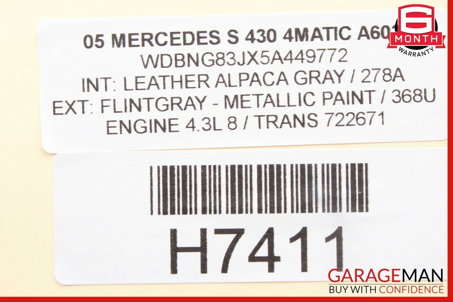 03-06 Mercedes S430 S500 Center Dash ESP Hazard Light Door Lock Switch Control