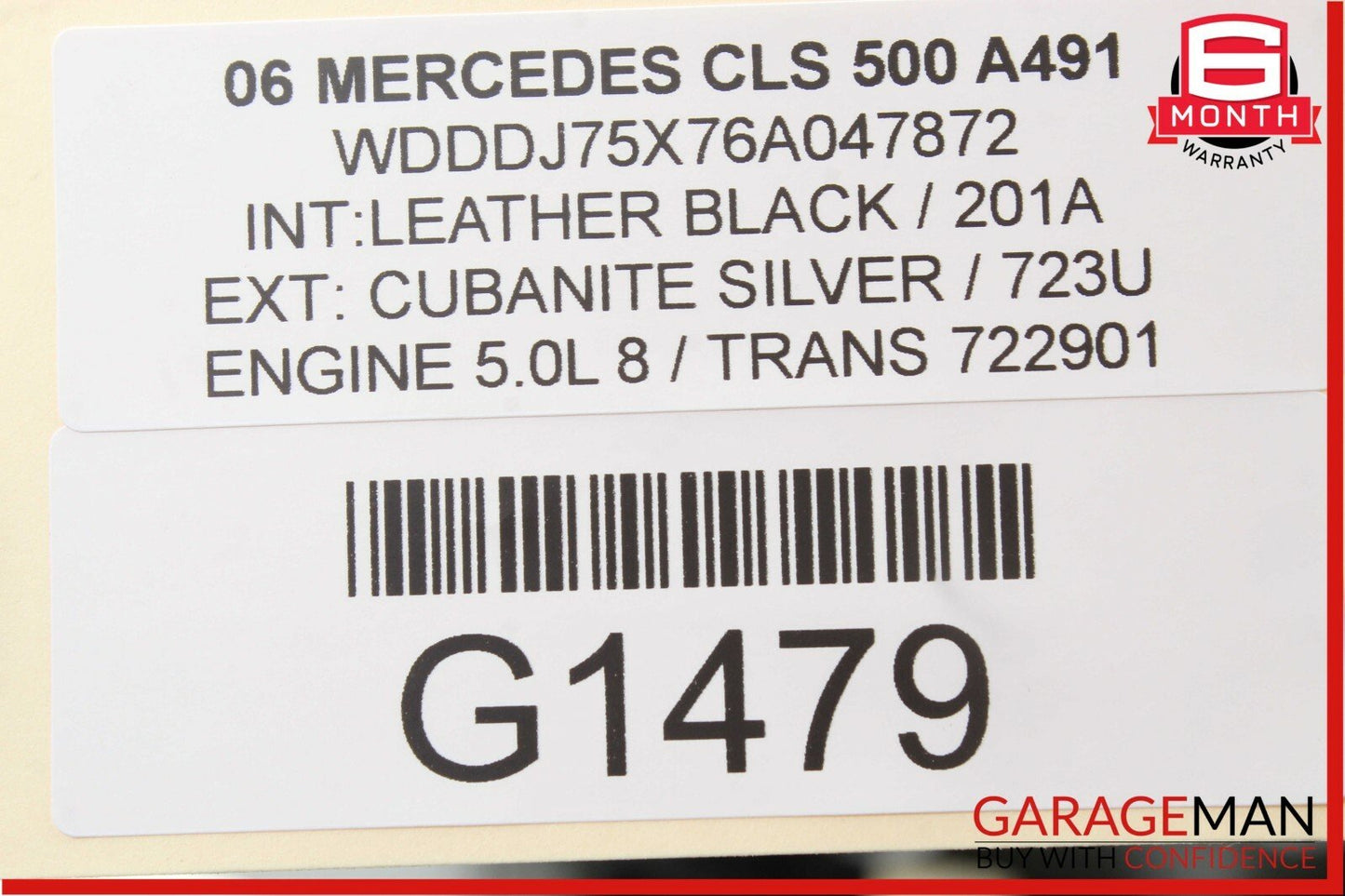 06-11 Mercedes W219 CLS500 CLS550 Exterior Door Handle Rear Right Passenger Side