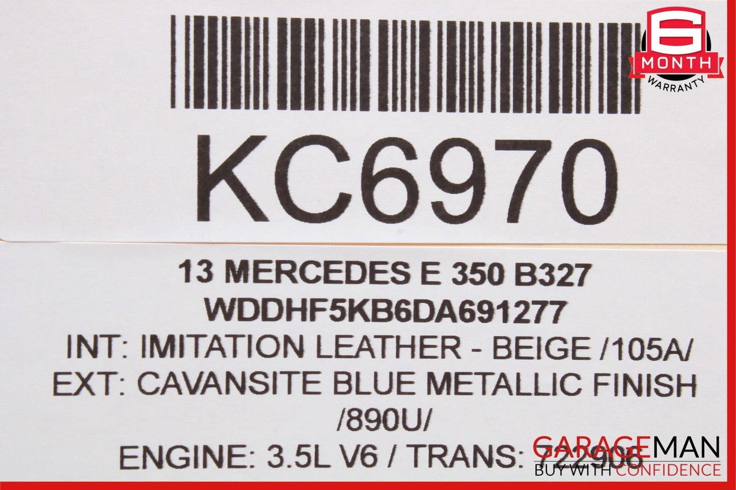 10-13 Mercedes W212 E350 E550 Rear or Front Right Side Exterior Door Handle Blue