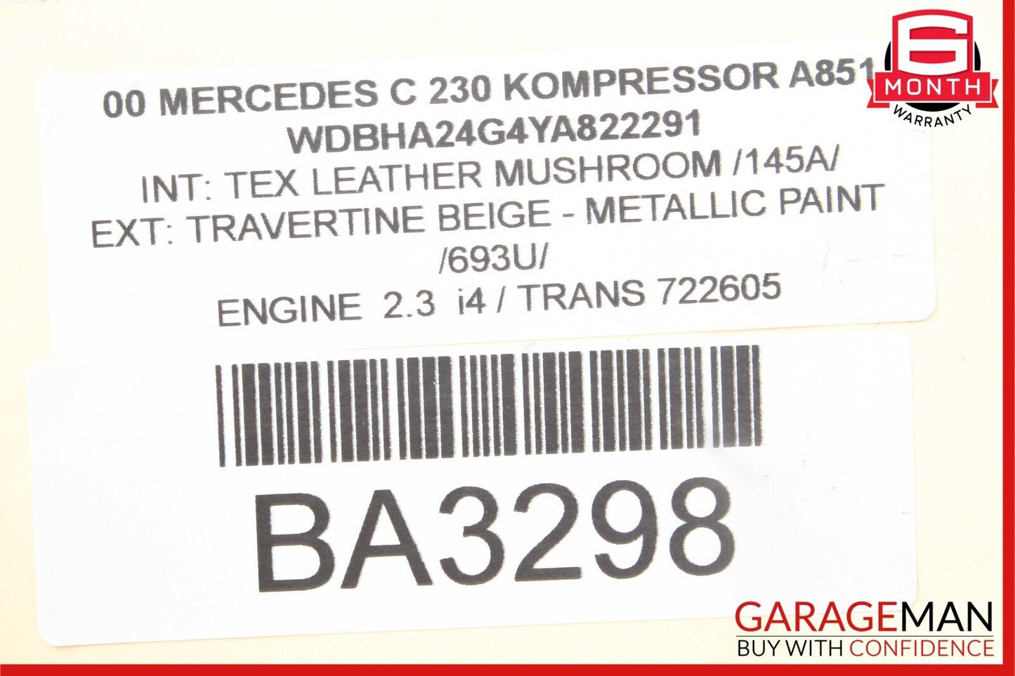 98-00 Mercedes W202 C230 C280 Front Right Passenger Door Window Regulator Motor