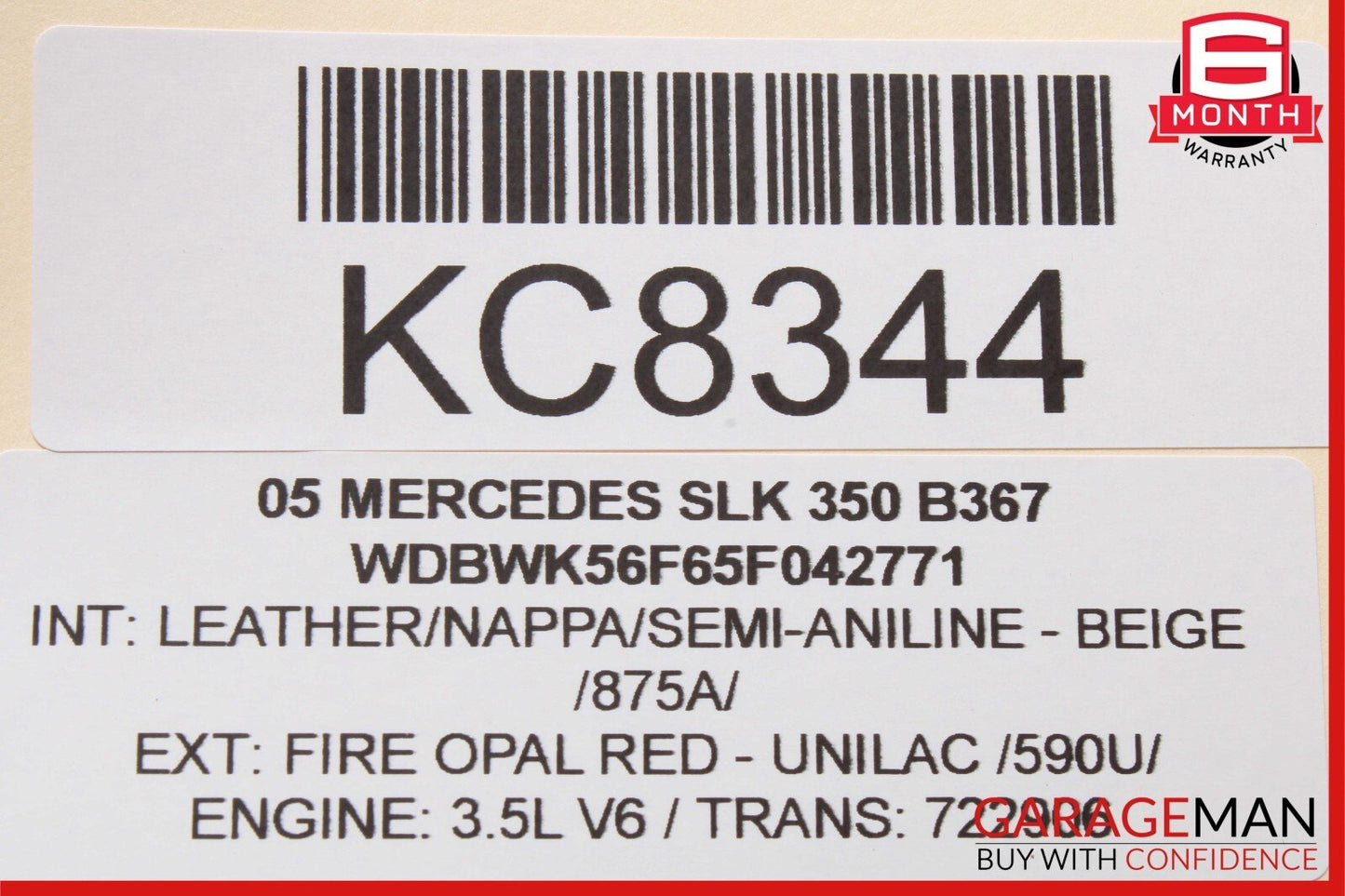 05-11 Mercedes R171 SLK350 Front Right Side Exterior Door Handle Fire Opal Red