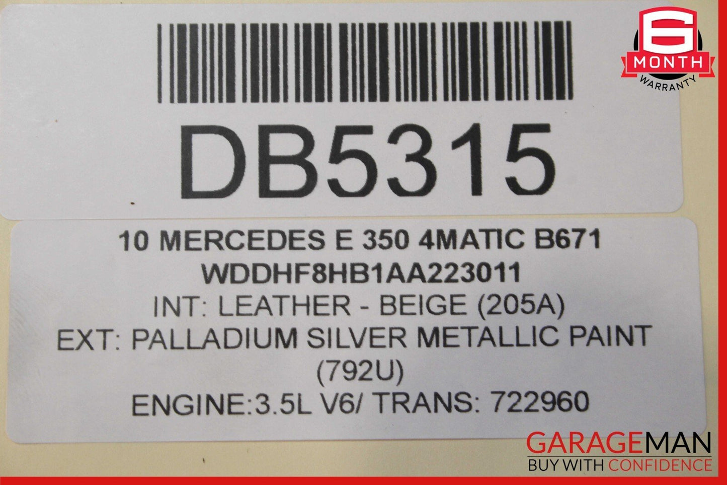 10-16 Mercedes W212 E550 E400 Front Right Top Upper Seat Cushion Black OEM