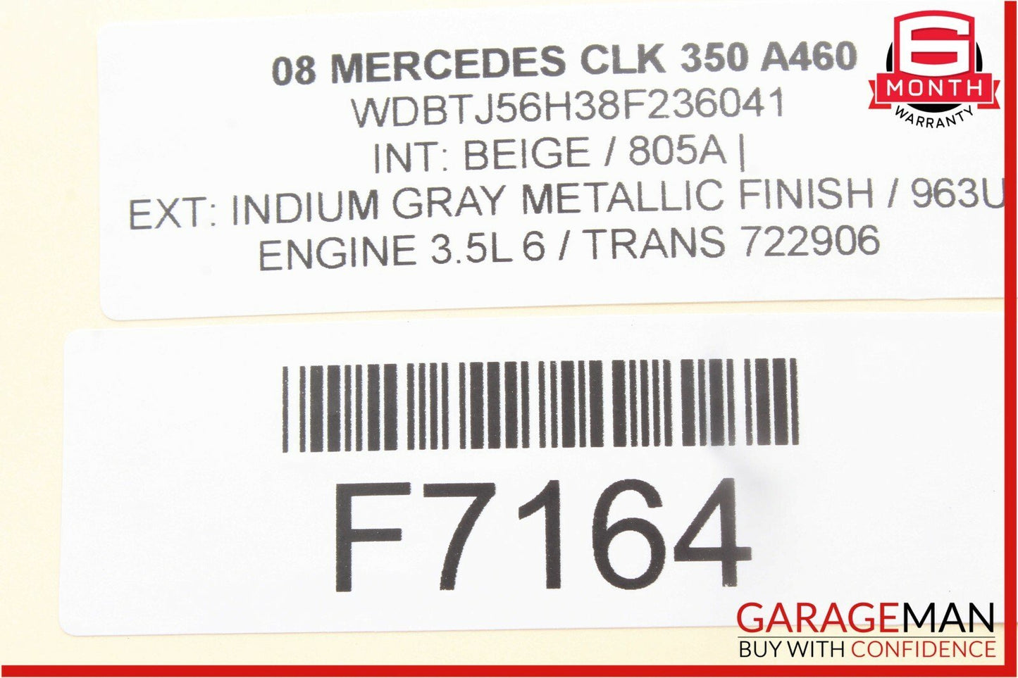 06-09 Mercedes W209 CLK350 Right Side Glove Box Storage Compartment Tray Beige