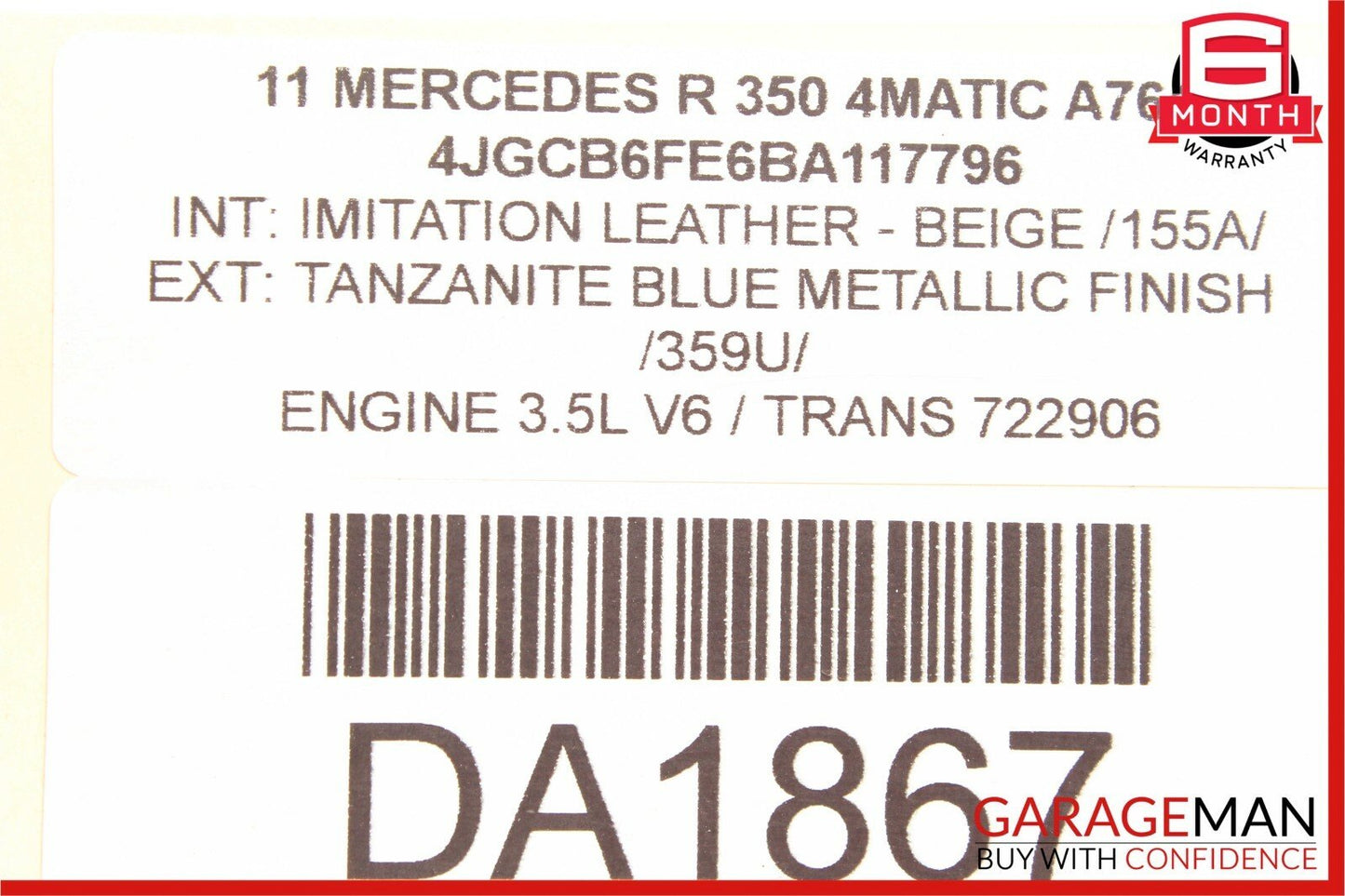 06-12 Mercedes W251 R350 ML550 Front Right Side Exterior Door Handle Blue OEM