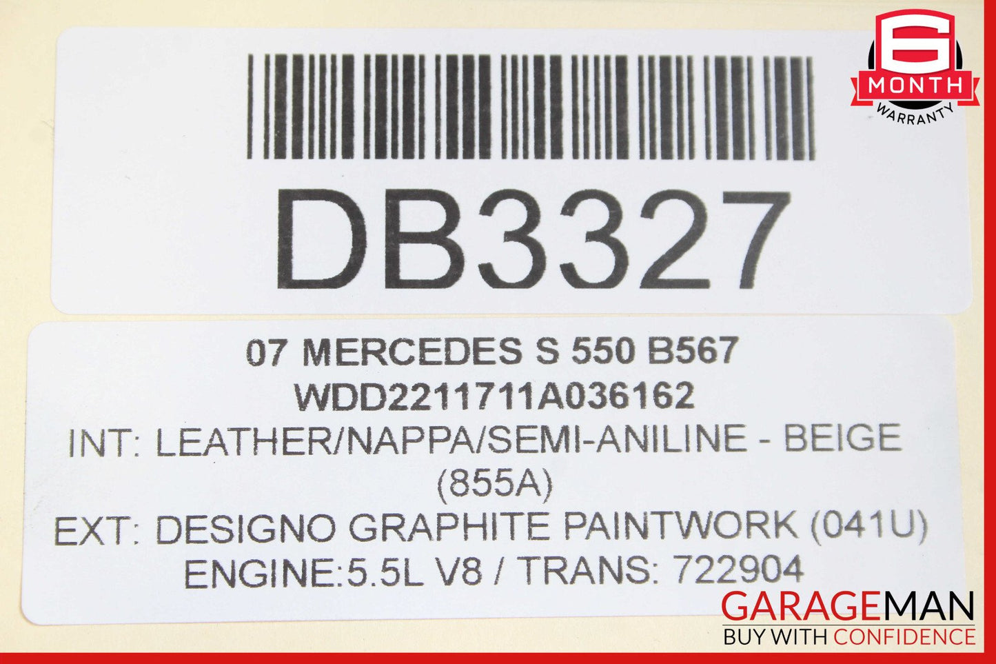 07-13 Mercedes W221 S450 S550 S63 AMG Center Middle Panoramic Roof Glass OEM