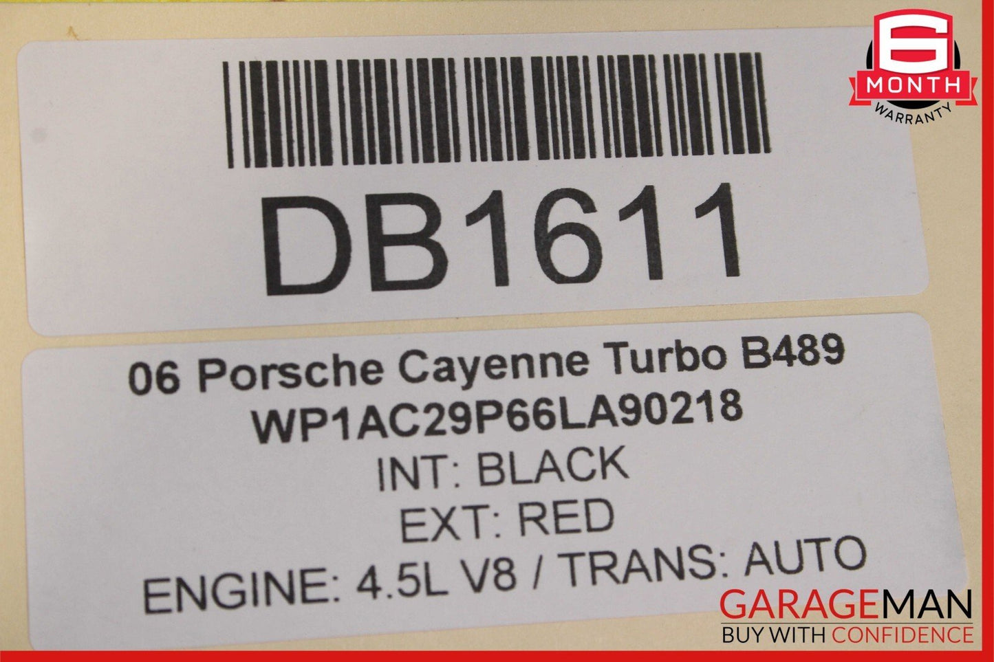 03-06 Porsche Cayenne 955 Front Right Side Wing Fender Panel Cover Red