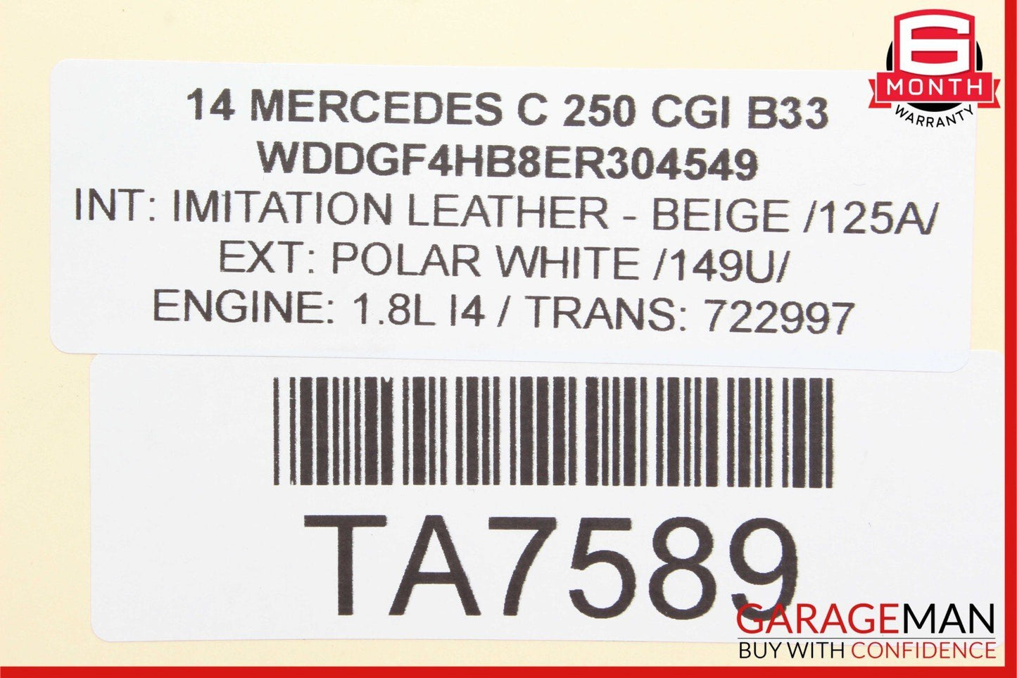08-14 Mercedes W204 C250 C300 C63 AMG Rear Left Door Lock Latch Actuator OEM