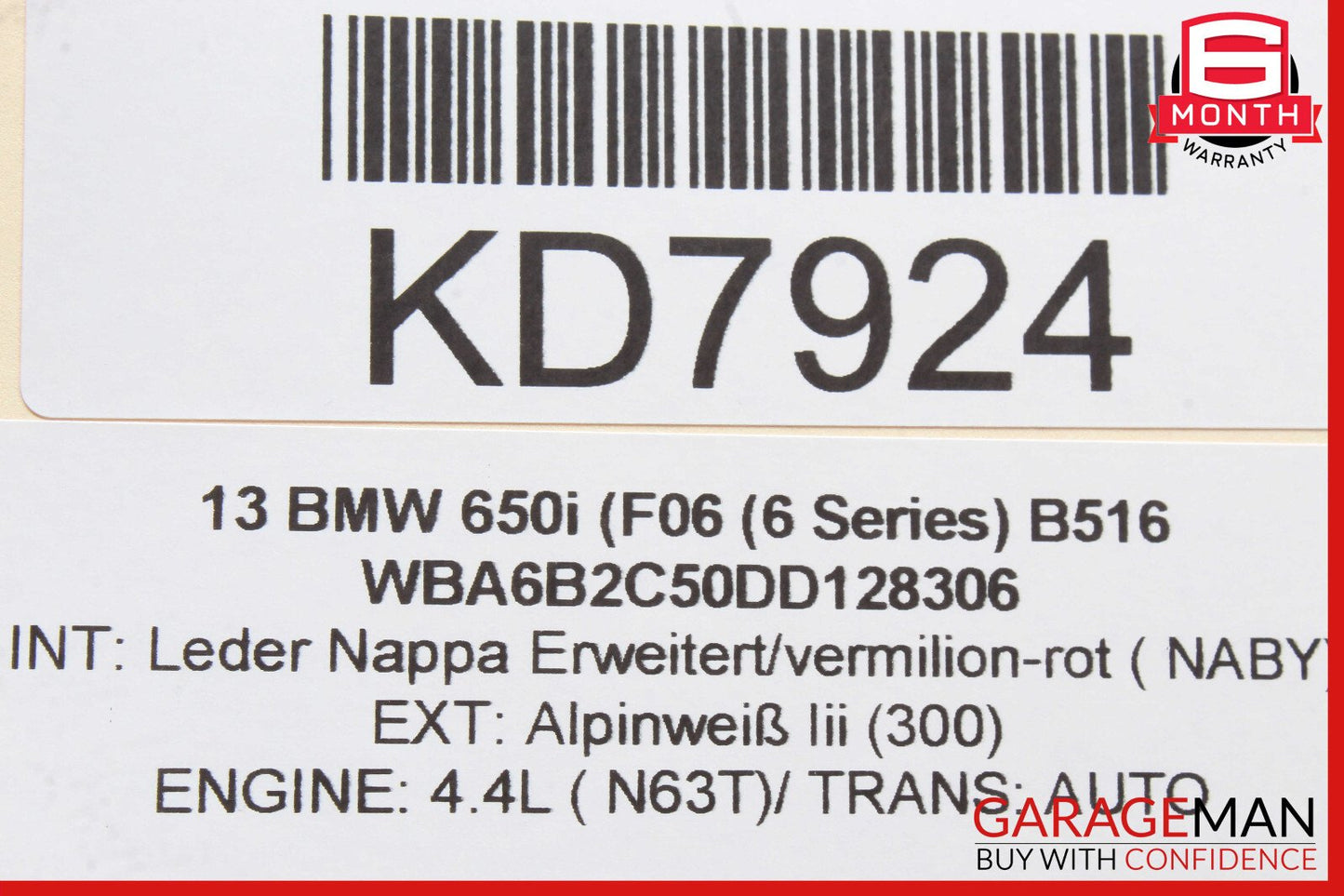 13-19 BMW 650i F06 Head Up Display Screen Unit OEM