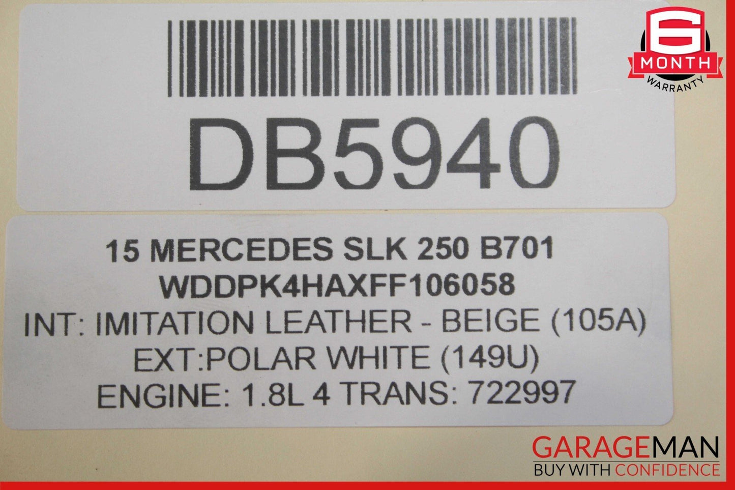 12-16 Mercedes R172 SLK250 Front Right Interior Door Trim Panel Cover Assy Beige