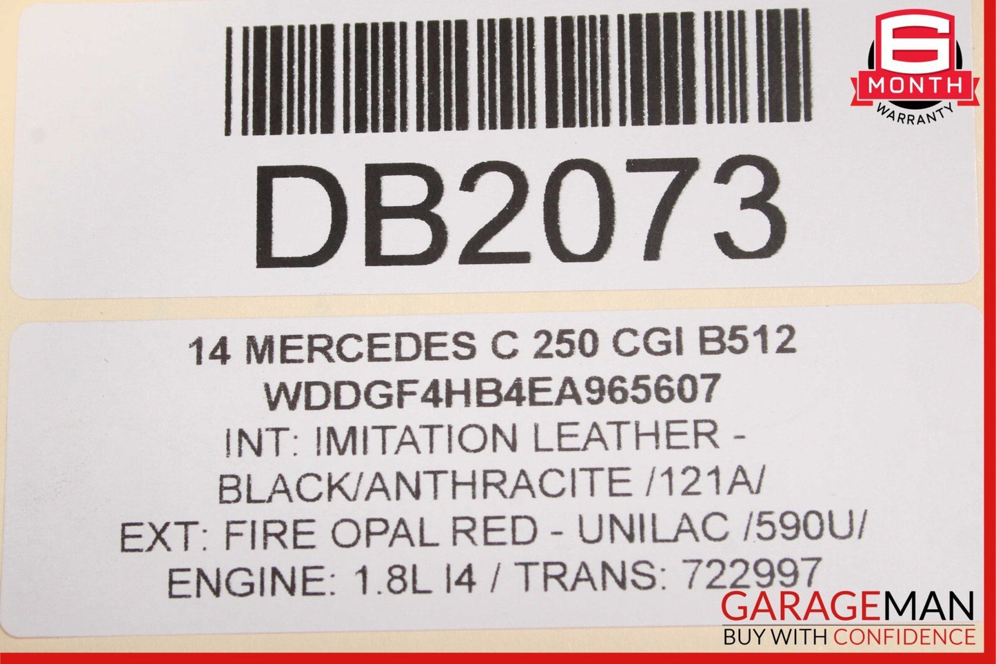 08-14 Mercedes W204 C250 Sedan Rear Right Side Interior Door Panel Black OEM
