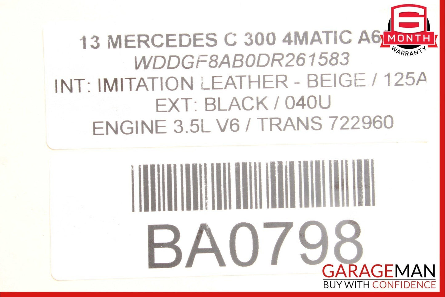 13-15 Mercedes X204 GLK350 C300 3.5L Left Side Engine Motor Valve Cover