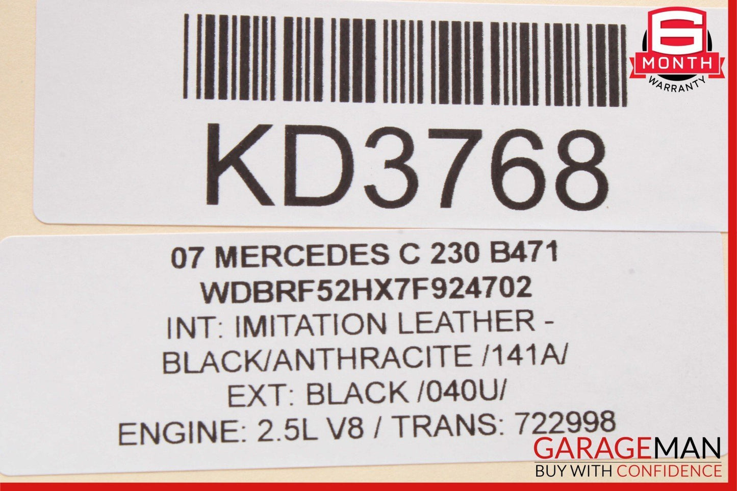 05-07 Mercedes W203 C230 C320 C55 Front Right Side Exterior Door Handle Black