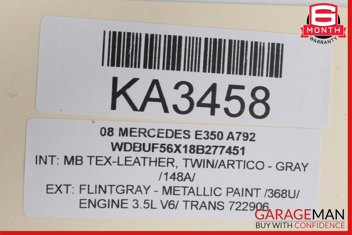 07-09 Mercedes CLS550 E63 AMG Front Right Seatbelt Seat Belt Retractor Gray