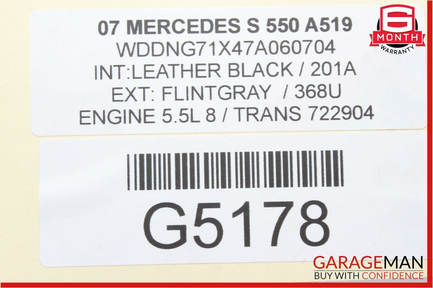 07-13 Mercedes W221 S550 Rear Left Keyless Go Door Lock Latch w/ Door Handle