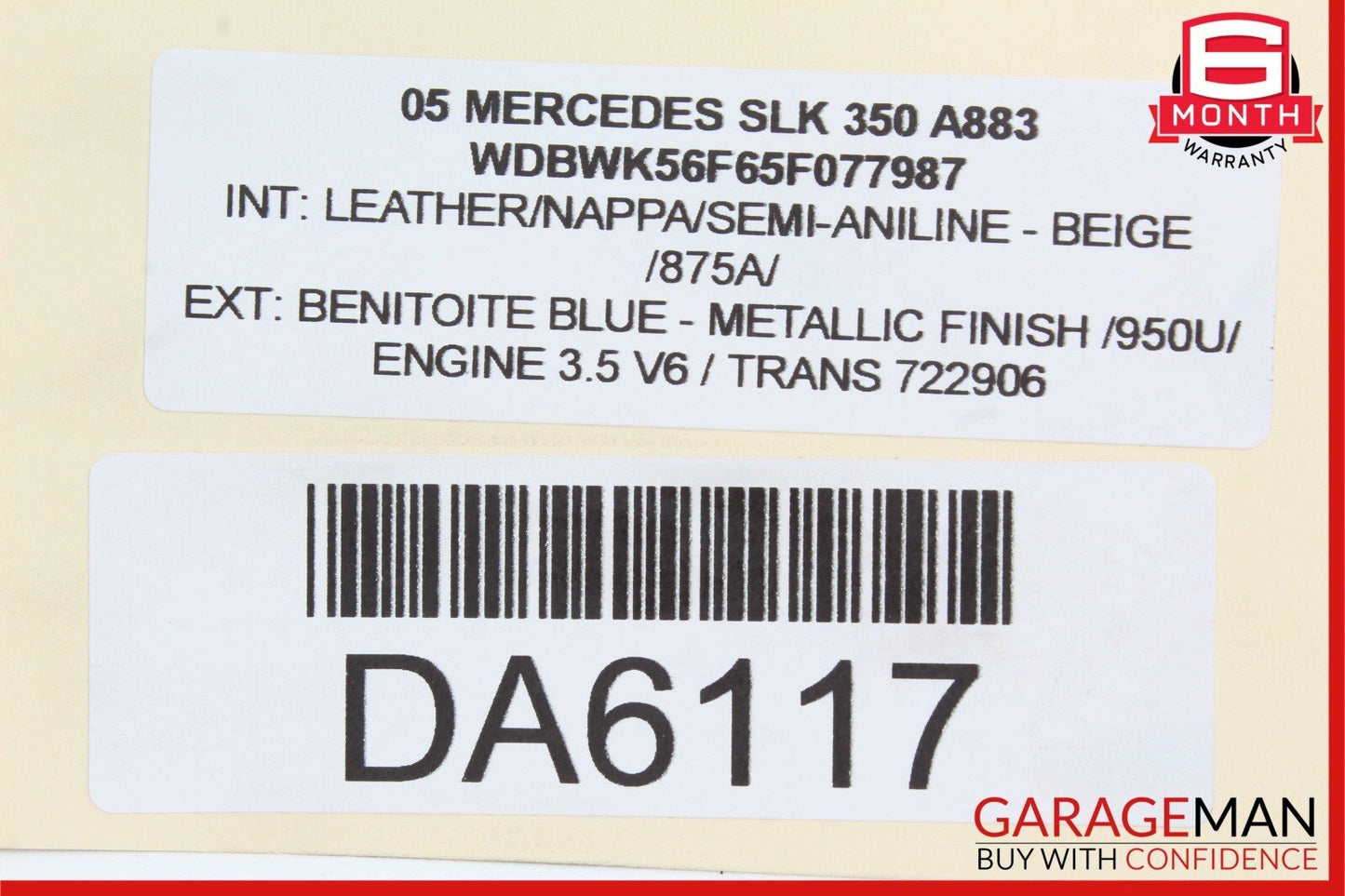 05-08 Mercedes R171 SLK280 SLK350 Front Right Side Seatbelt Seat Belt Retractor