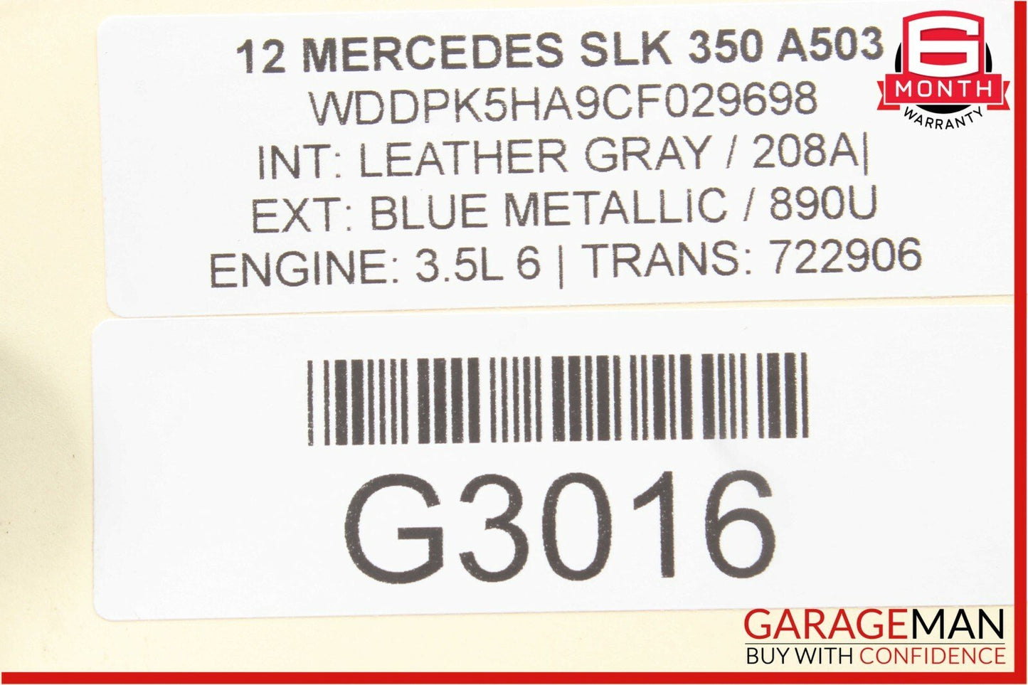 12-16 Mercedes R172 SLK350 Front Right Side Seatbelt Seat Belt Retractor Black