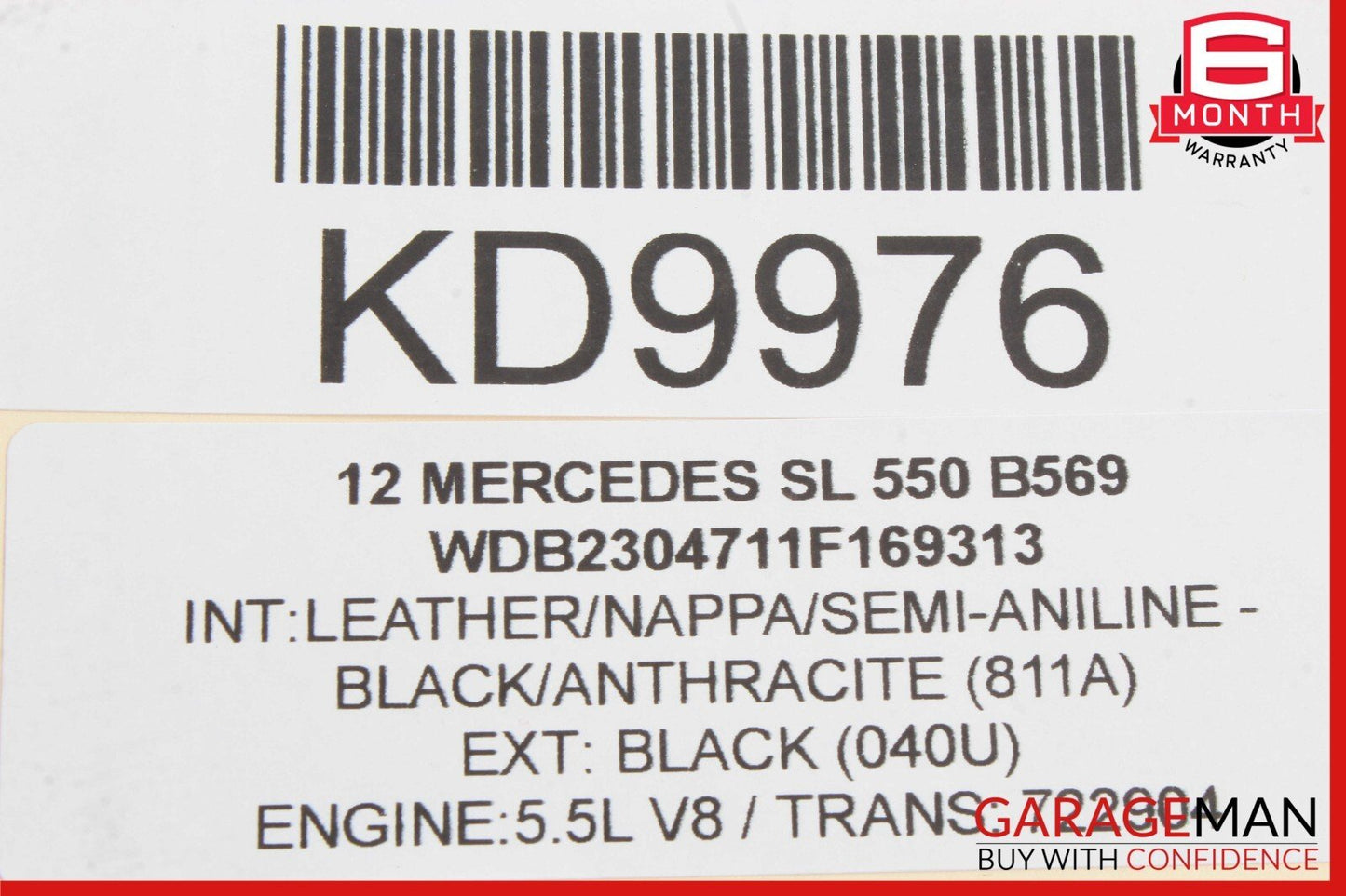03-12 Mercedes R230 SL550 Left Convertible Roof Load Assist Hydraulic Cylinder